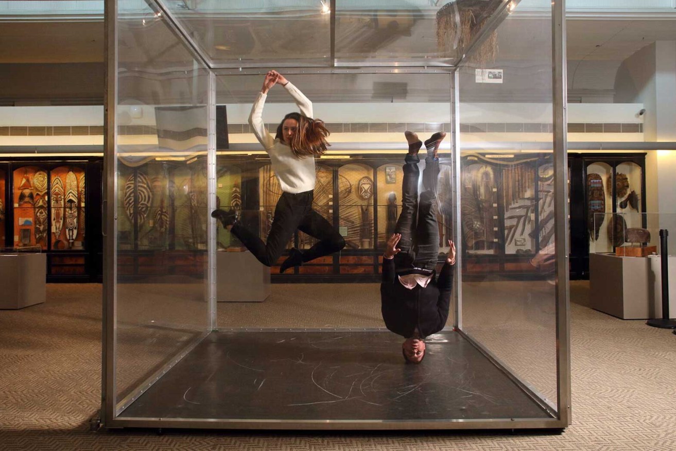 Erin Fowler and Lewis Major perform in The Cubic Museum. Photo: Tony Lewis