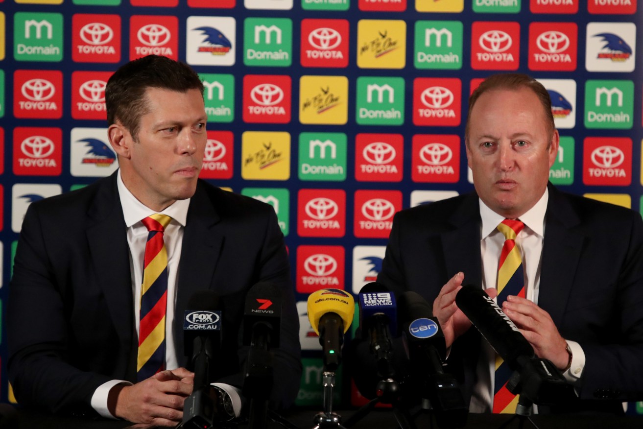 Despite not making finals, Adelaide did win the hotly-contested 'first AFL club to buy a baseball team' race in 2018. Photo: Kelly Barnes / AAP