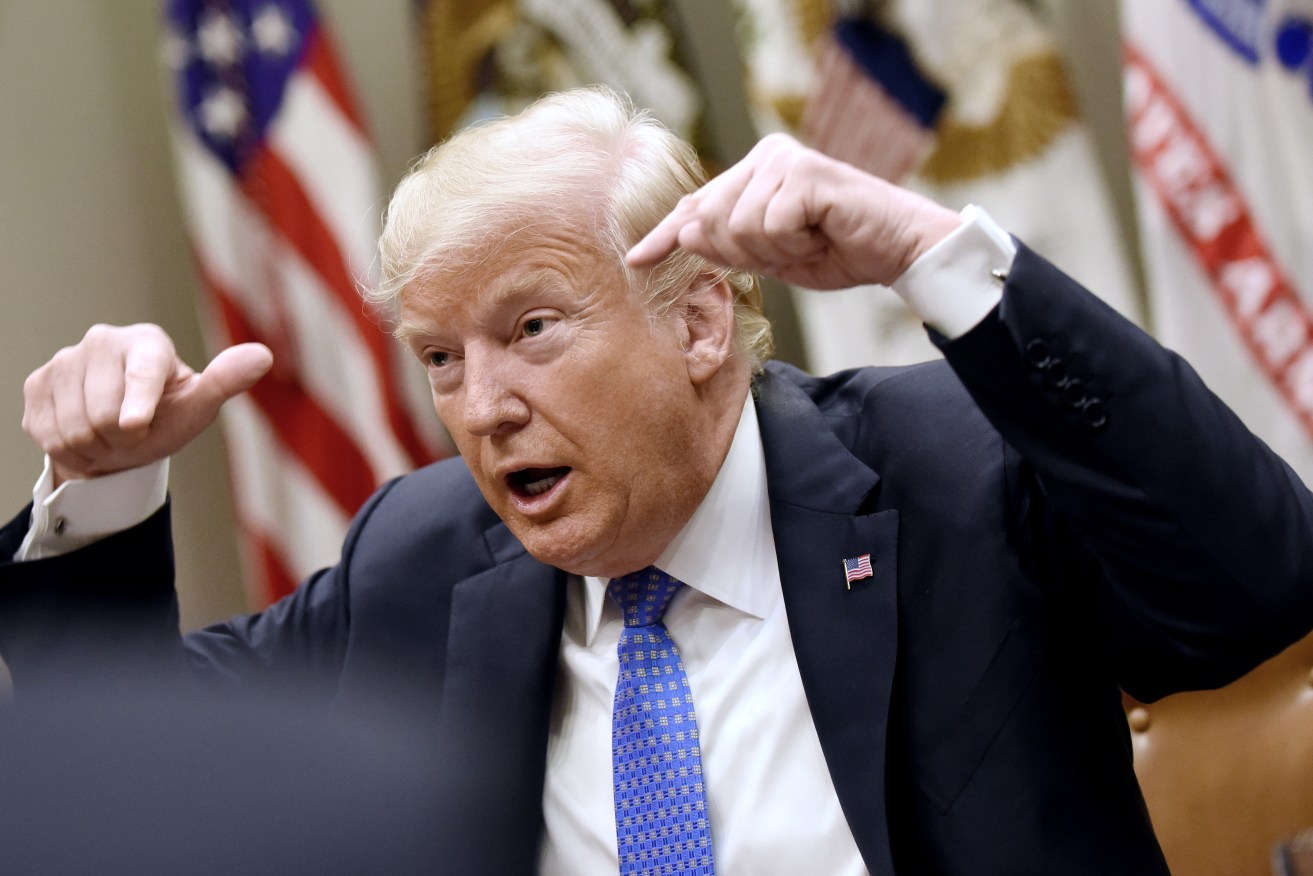 Donald Trump speaks during a roundtable discussion with senior administration officials and Members of Congress this week. Photo: Olivier Douliery / Abaca Press