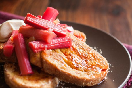 Spiced French Toast with Roasted Rhubarb