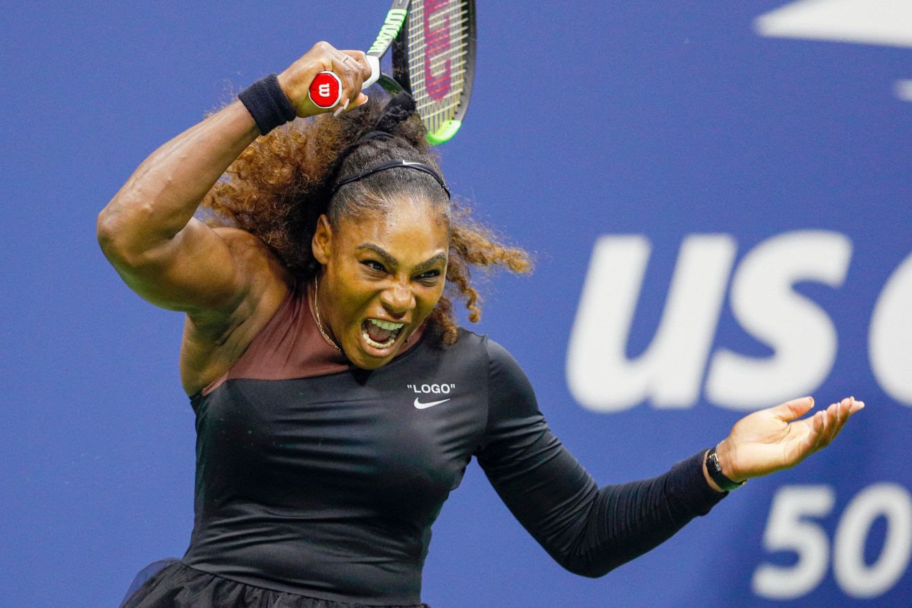 Serena Williams during the US Open final. Photo: Kyodo via AP Images