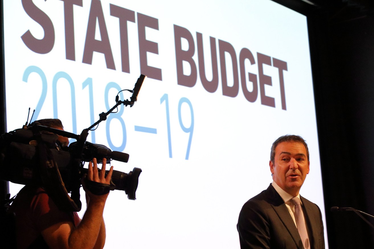 Premier Steven Marshall in this year's budget lock-up. Photo: Tony Lewis/InDaily