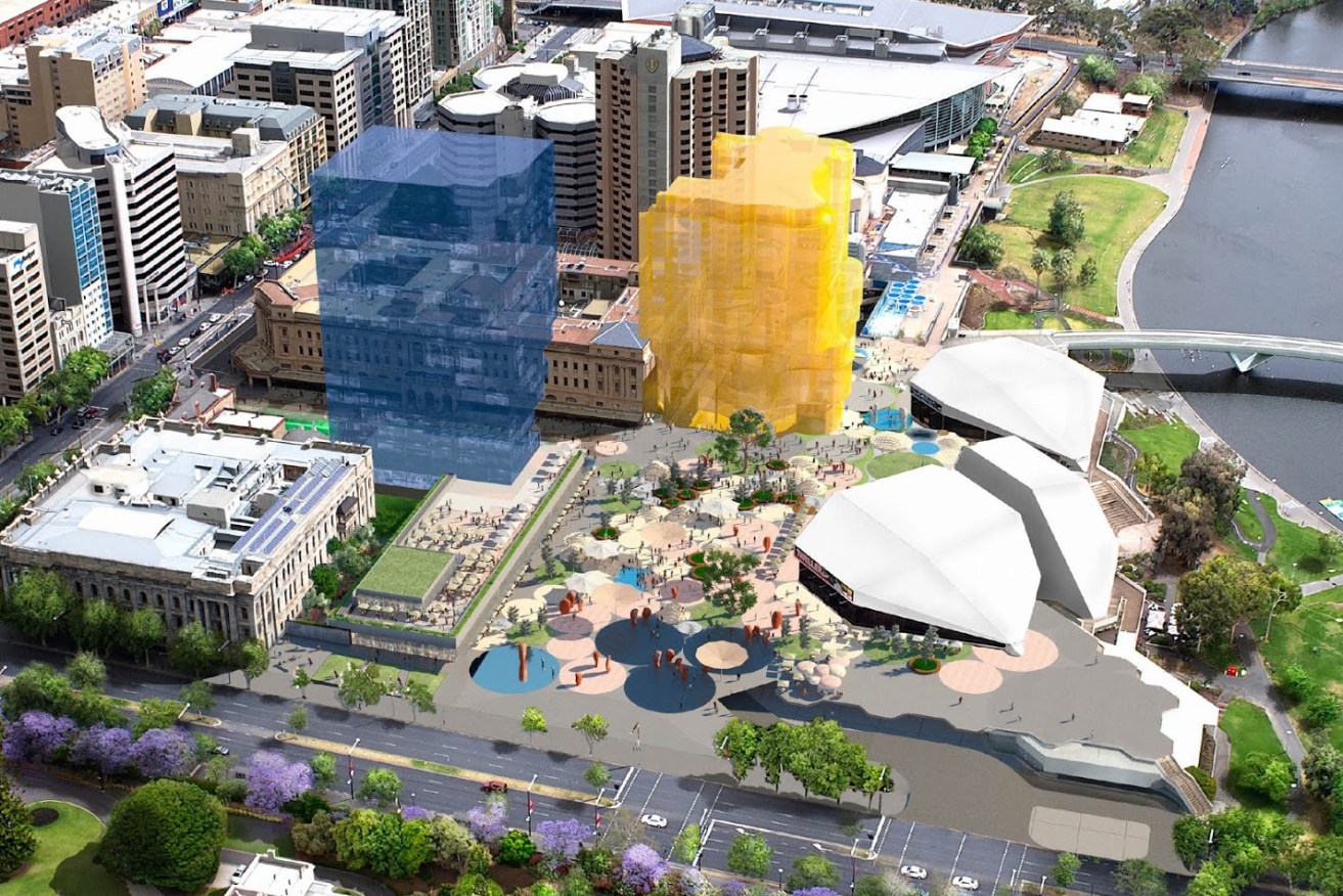 Plans released by the previous government for the development of the Riverbank precinct. 