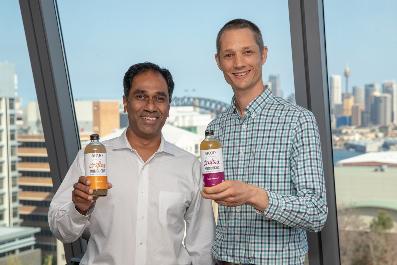 Coca-Cola Australia president Vasmi Mohan and Organic & Raw Trading Co co-founder Anthony Crabb.