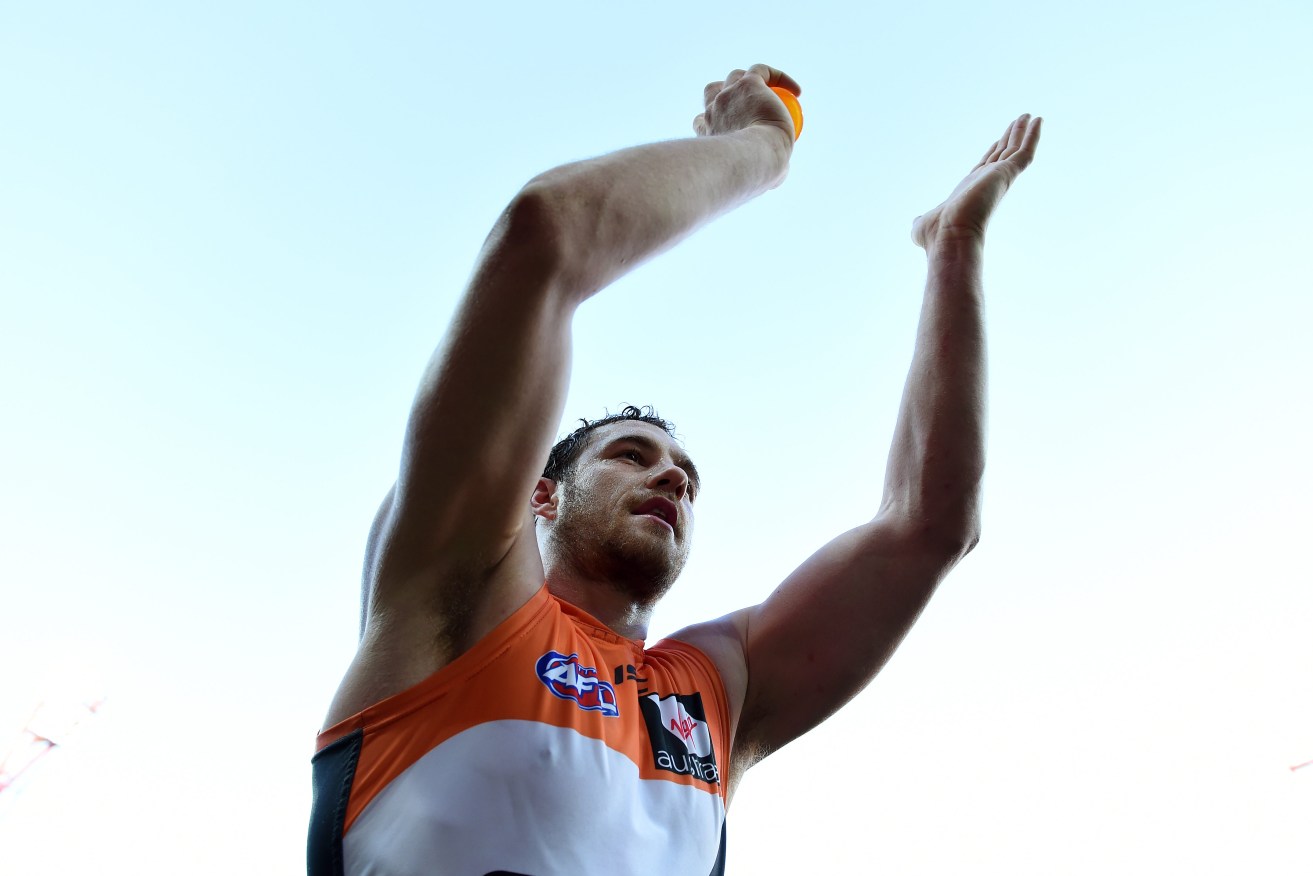 Shane Mumford in his playing days for the GWS Giants. Photo: AAP/Paul Miller