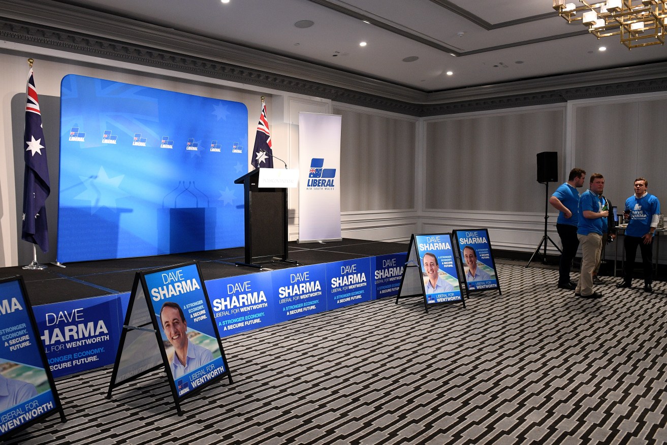 The site of the Liberal Party's Wentworth by-election function in Double Bay on Saturday. Photo: AAP/Dan Himbrechts