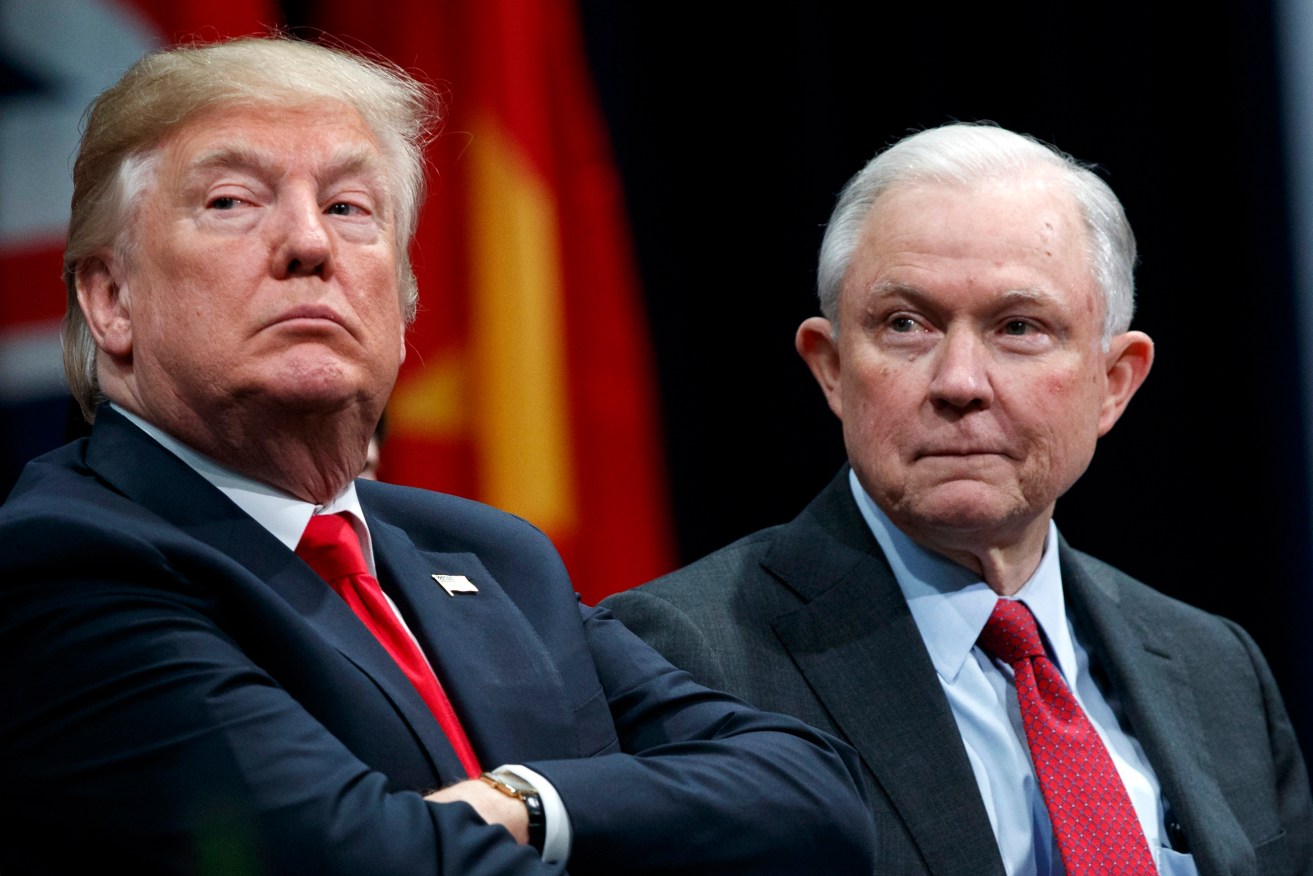 President Donald Trump with Attorney General Jeff Sessions. Photo: AP/Evan Vucci