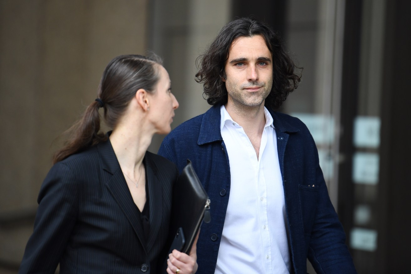 Actor Mark Winter (right) arrives at the Federal Court today. Photo: AAP/Dean Lewins