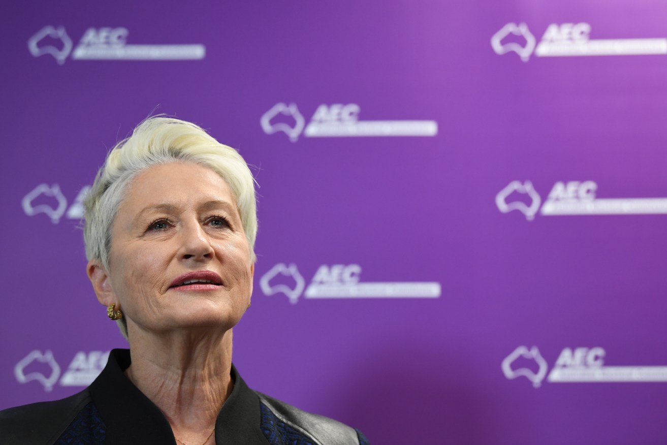 Kerryn Phelps at the declaration of the poll for the Wentworth by-election. Photo: AAP/Joel Carrett
