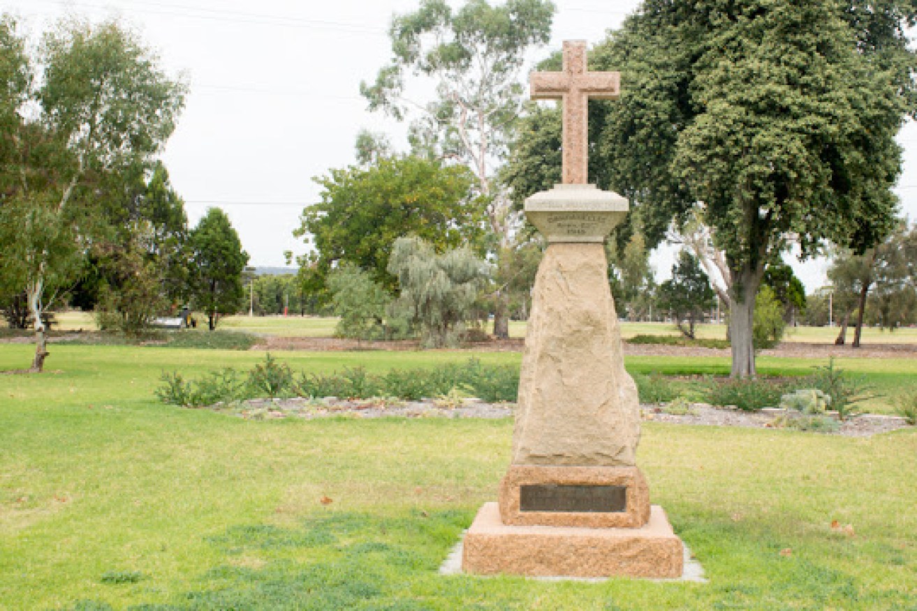 The Dardanelles cenotaph before it was removed from the south park lands. 