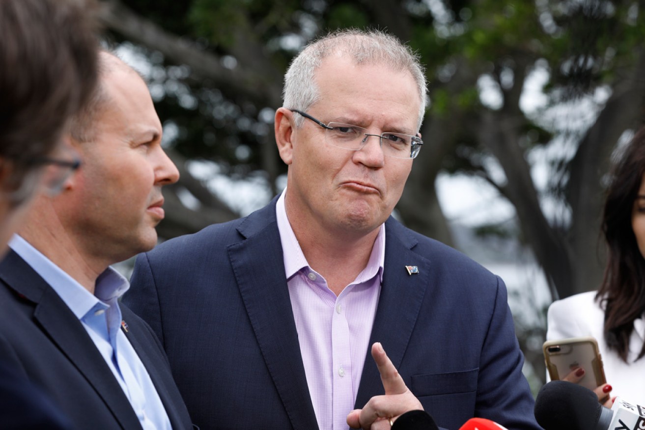 Josh Frydenberg and Scott Morrison have held crisis talks with Victorian Liberal MPs. Photo: Chris Pavlich / AAP