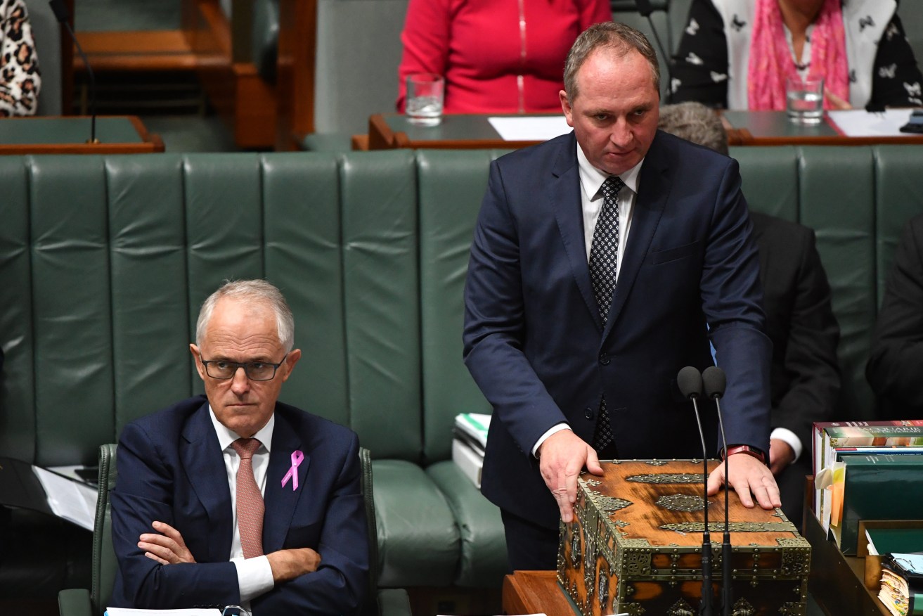 Malcolm Turnbull and Barnaby Joyce both fell from power this year - for different reasons. Photo: AAP/Mick Tsikas