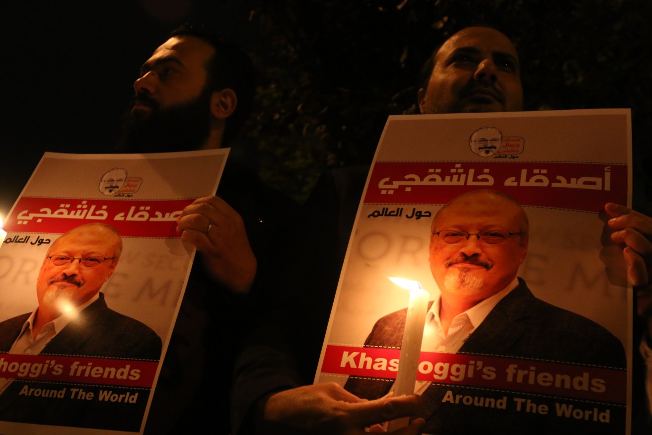 Activists in Istanbul protest the killing of Saudi journalist Jamal Khashoggi. Photo: Depo Photos/ABACAPRESS.COM