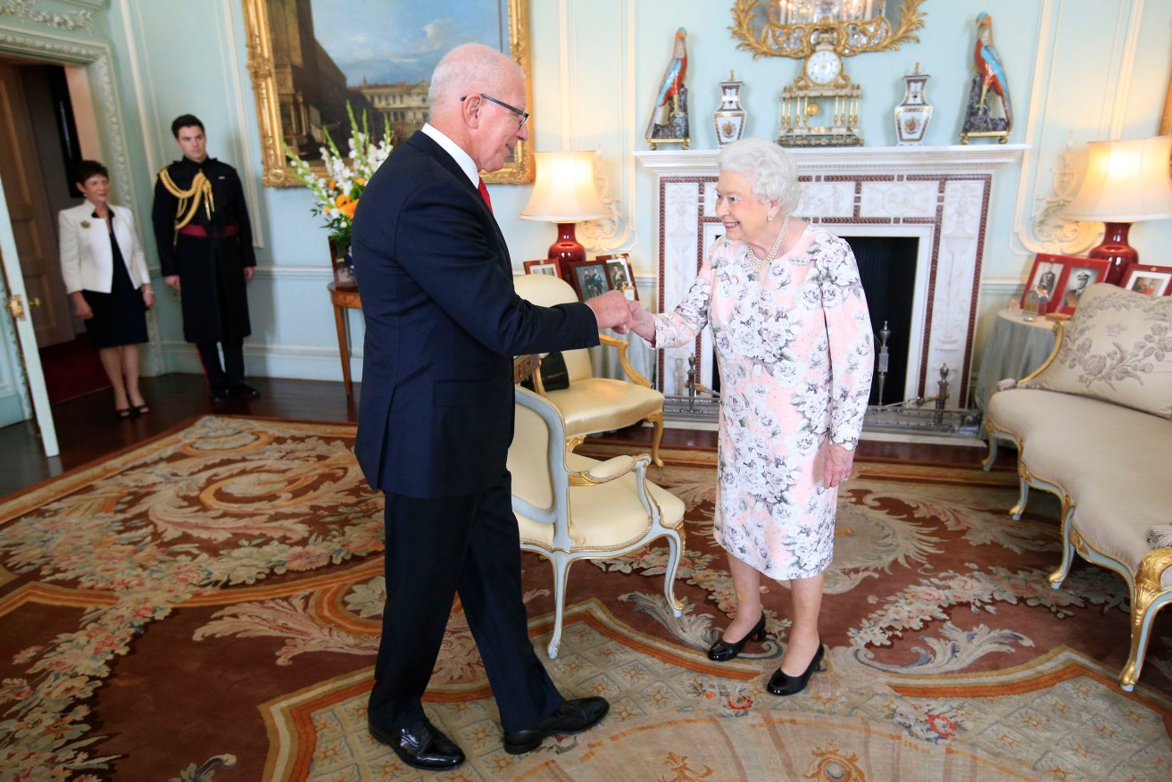 David Hurley meeting Queen Elizabeth as Governor of NSW in 2016. Photo: Jonathan Brady/PA Wire