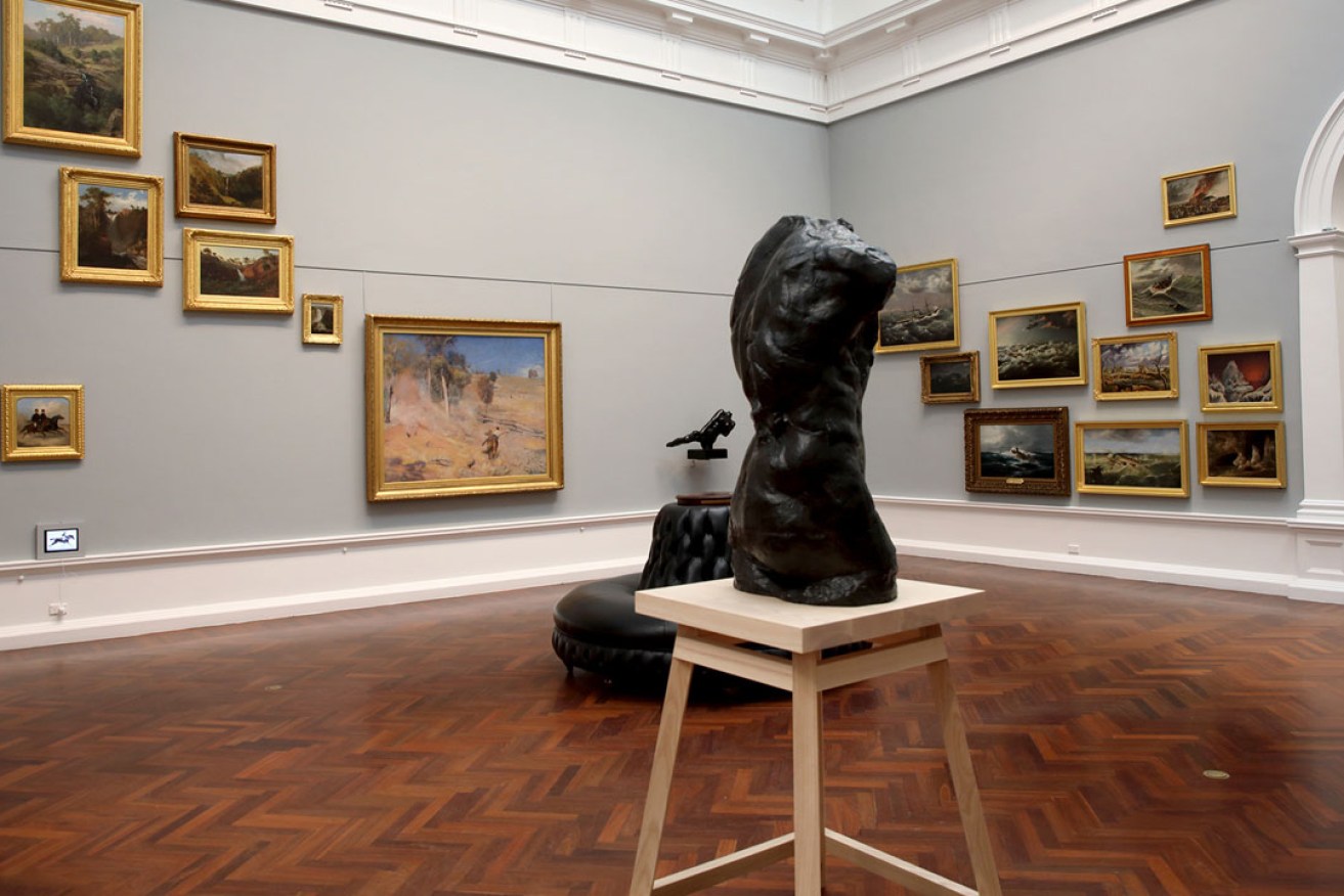 An installation view of the Elder Wing rehang including works by Tom Roberts and Auguste Rodin. Photo: Tony Lewis
