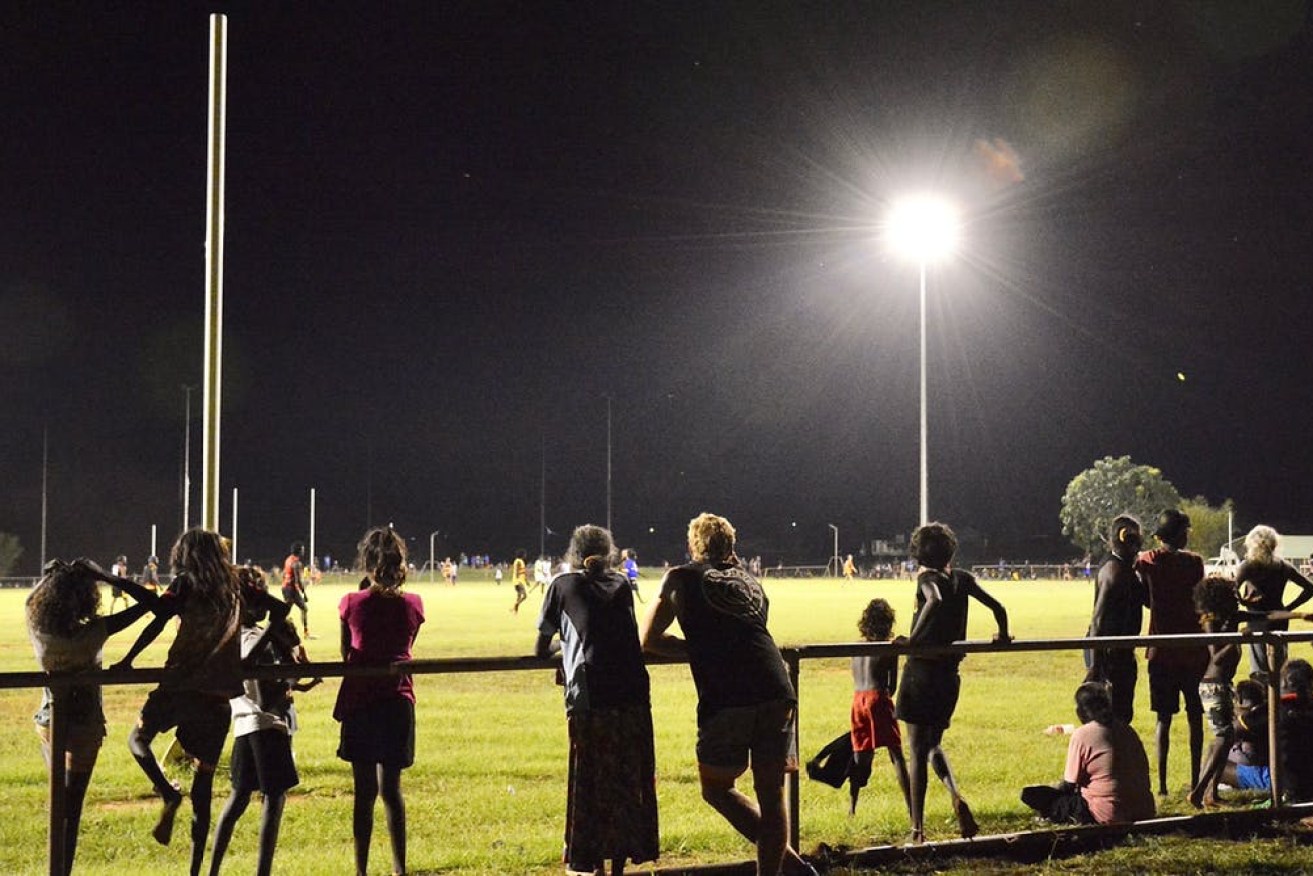 Thursday night football in the community of Wadeye, about 420 kilometres south-west of Darwin in the Northern Territory. J. Louth