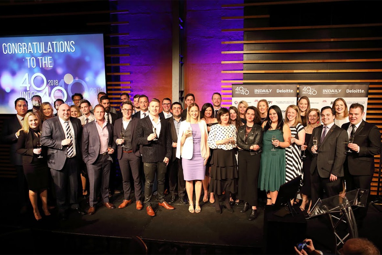 Some of South Australia's brightest young business leaders at InDaily's inaugural 40 Under 40 awards last year. Photo: Tony Lewis/InDaily