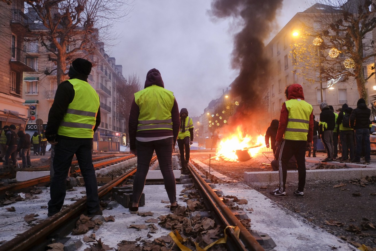 Yellow Vest protesters in Caen, France, on Saturday. Photo: M Leligny/ANDBZ/ABACAPRESS.COM