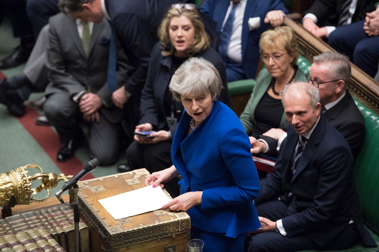 Prime Minister Theresa May in the House of Common after MPs rejected Labour's motion of no confidence. Photo: Jessica Taylor/UK Parliament/PA Wire