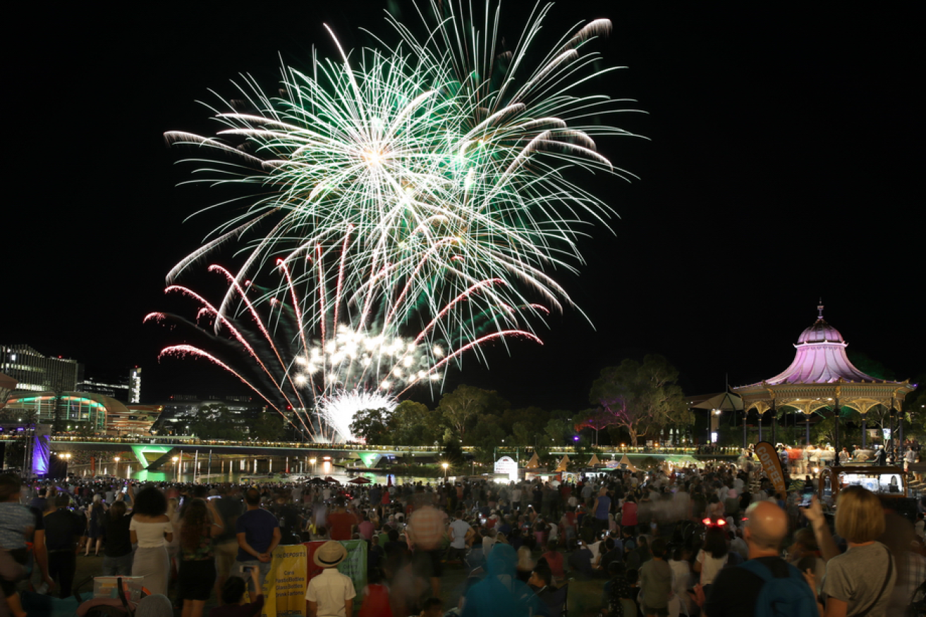 The Australia Day Council fireworks in Elder Park. Photo: Supplied