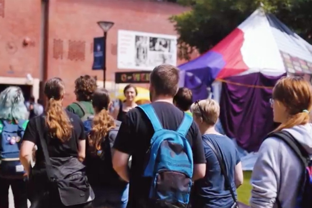 Students in a promotional video for 2019 o'week at Adelaide University.