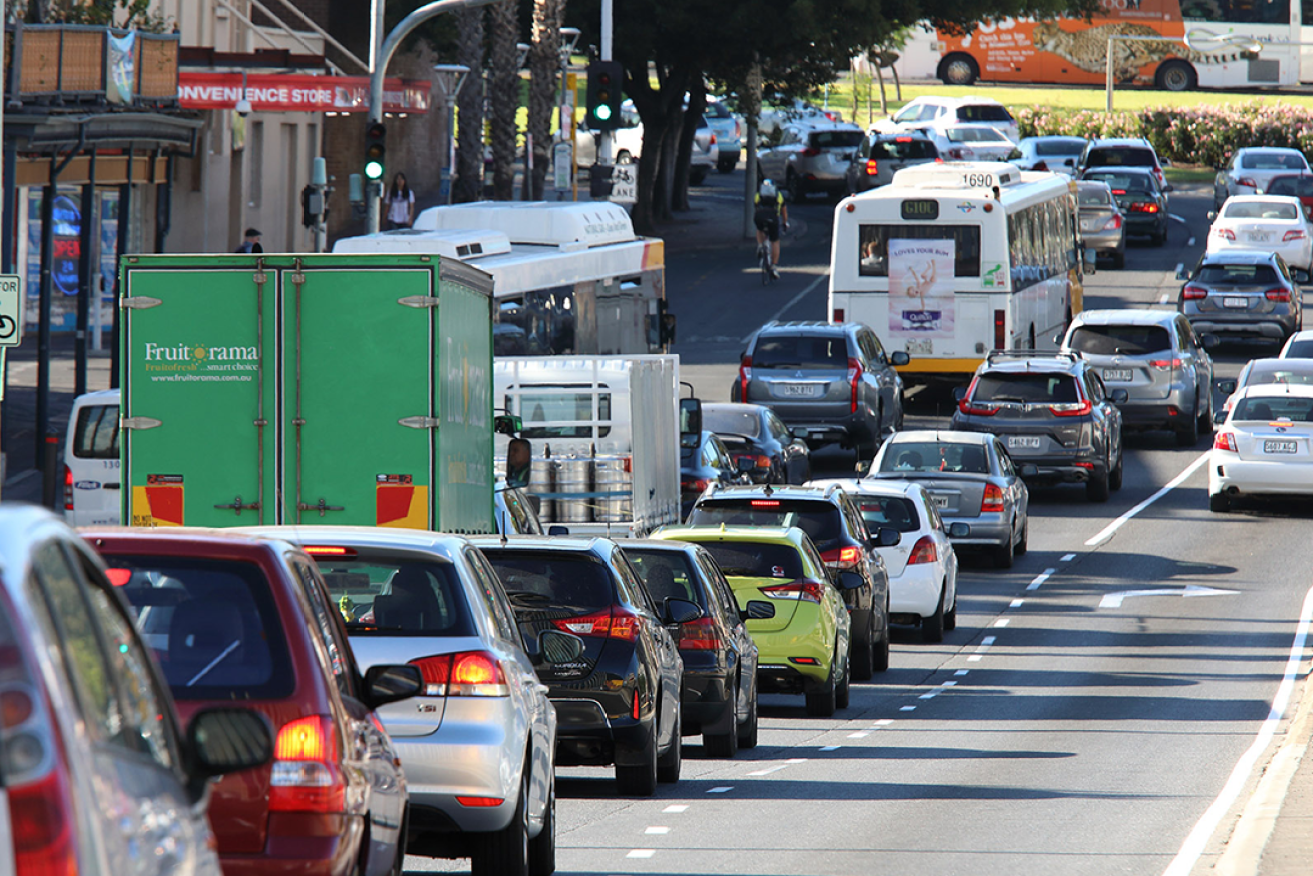 Traffic congestion on Adelaide's city streets. InDaily image