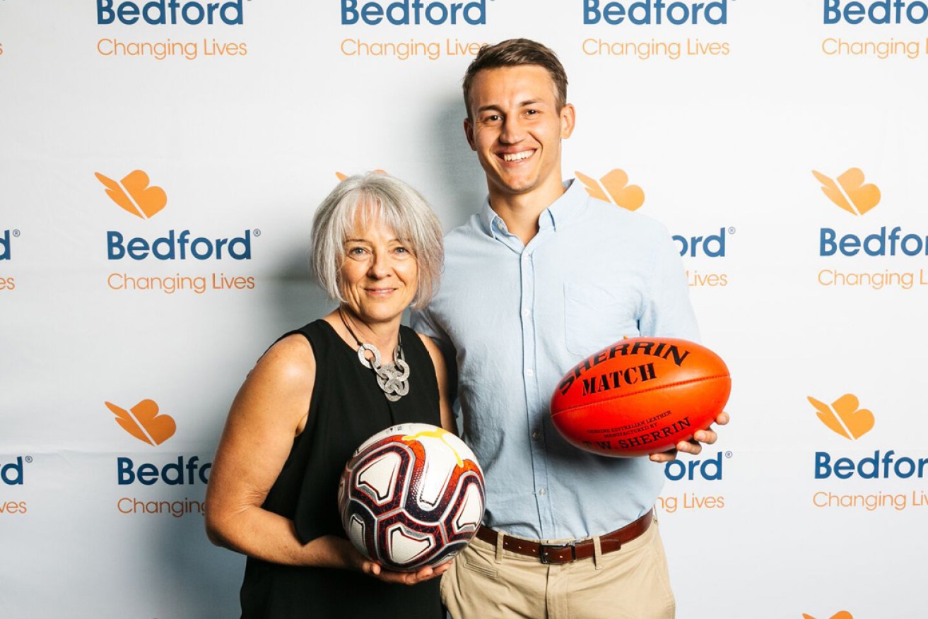 Bedford’s Chief Executive Maggie Dowling with latest Bedford Ambassador Tom Doedee.