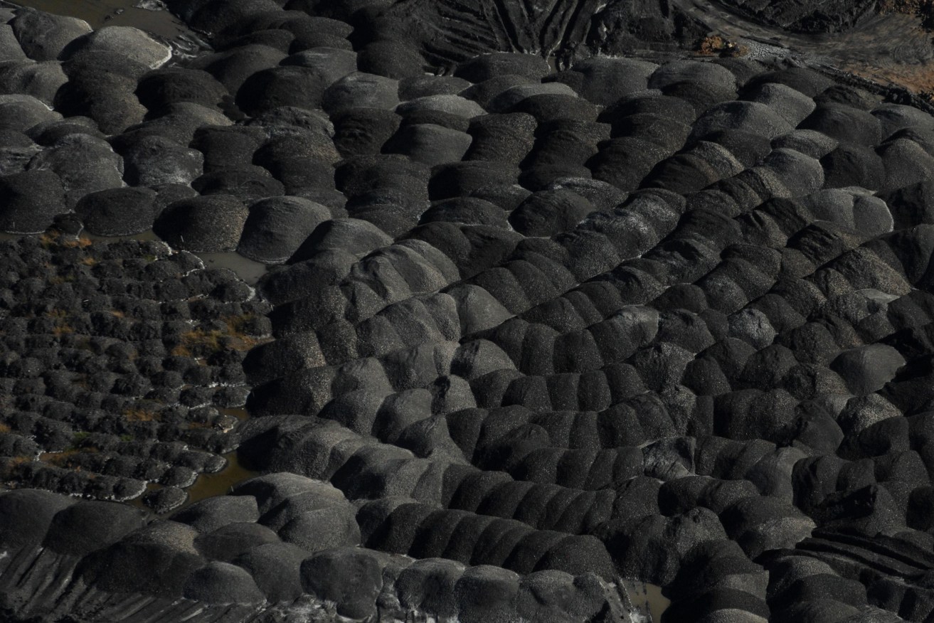 A file image of piles of coal at an open cut mine in the Hunter Valley near Newcastle. Photo: AAP/Dean Lewins