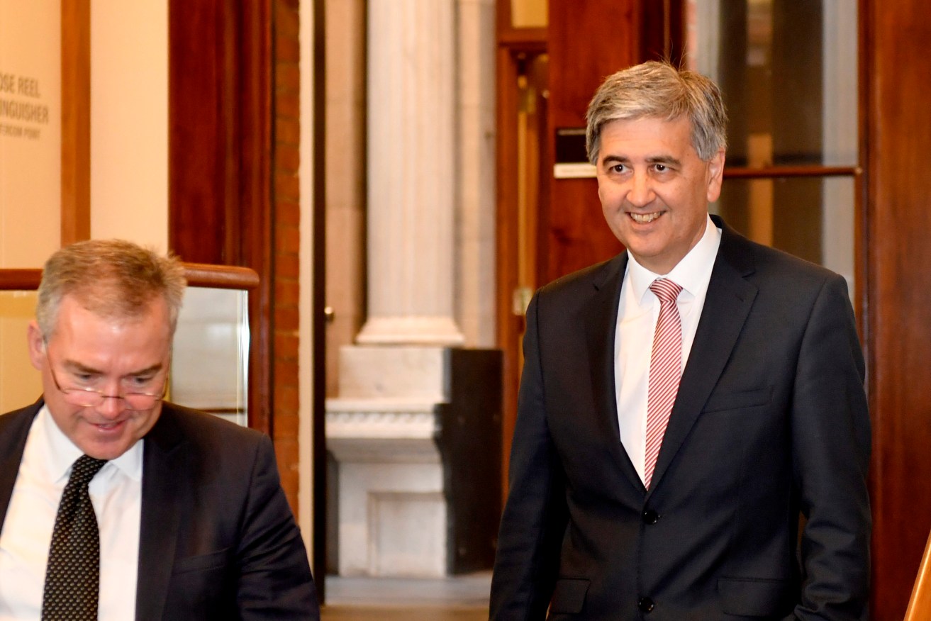 Stephen Wade and Rob Lucas disagreed on the management of the Lifetime Support Scheme. Photo: Sam Wundke / AAP