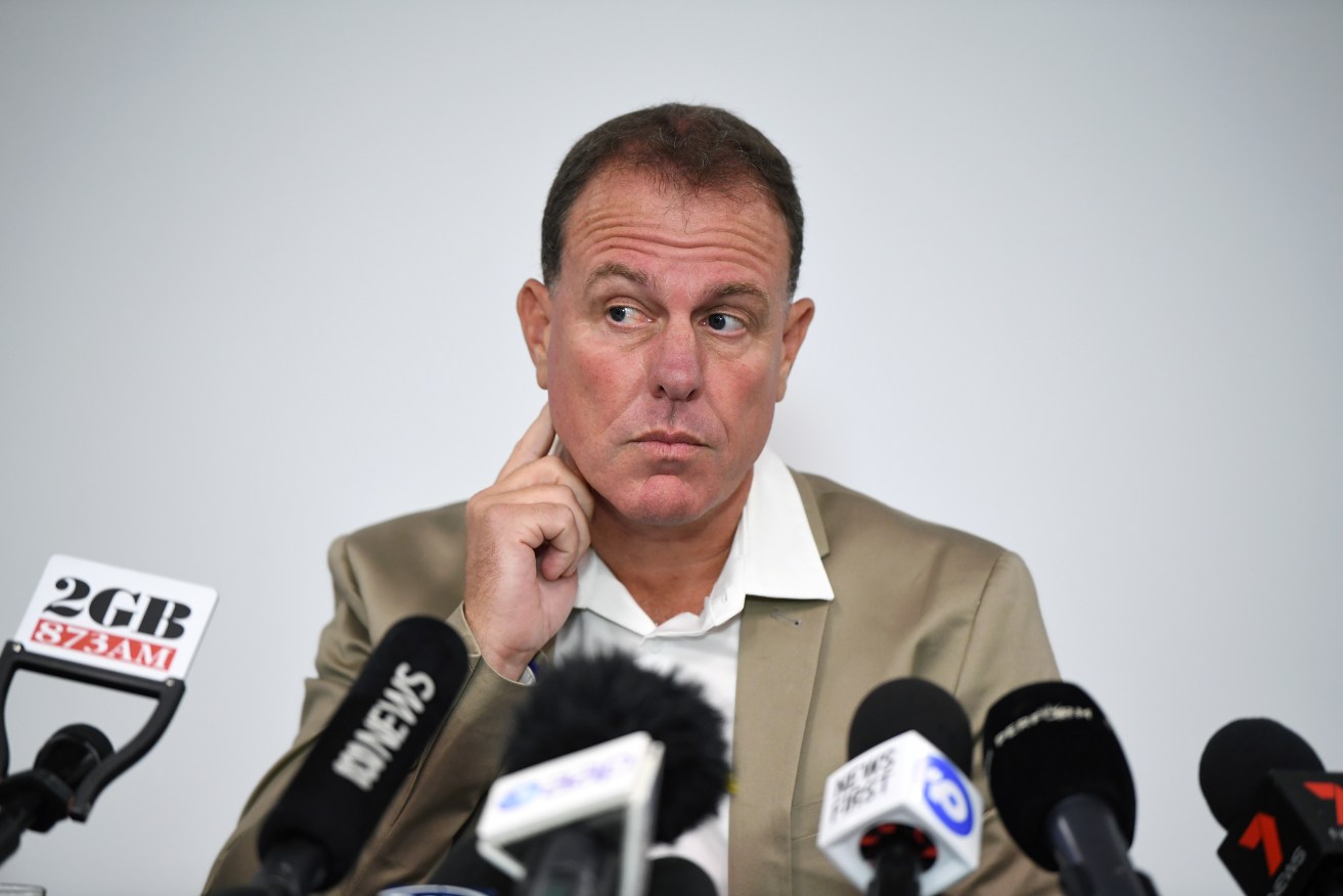 Former Matildas' head coach Alan Stajcic fronting the media today. Photo: AAP/Joel Carrett