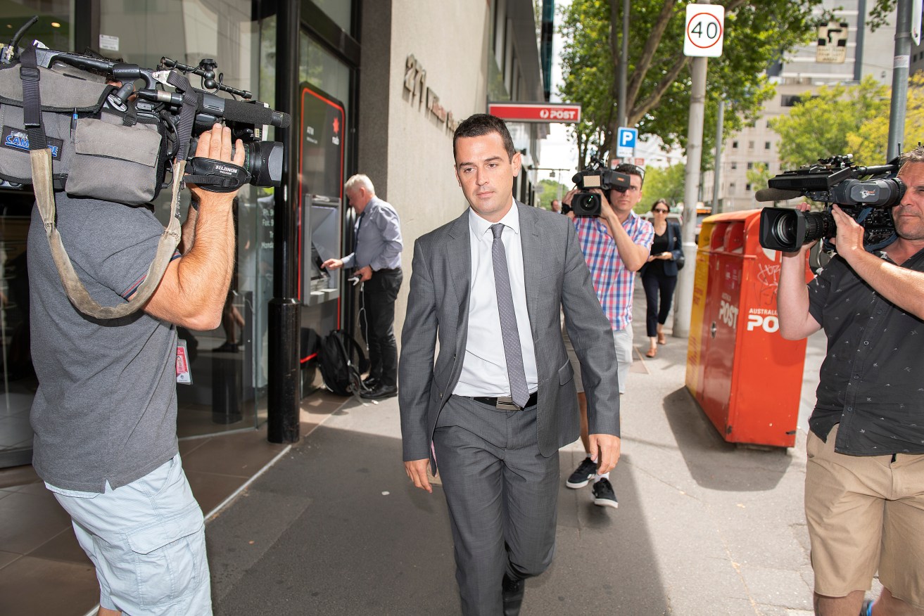 Michaelia Cash's former media adviser David de Garis outside the Federal Court in Melbourne. Photo: AAP/Ellen Smith