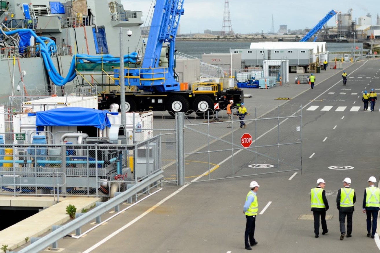 Workers have walked off the job at BAE Systems' Osborne site. Photo supplied 