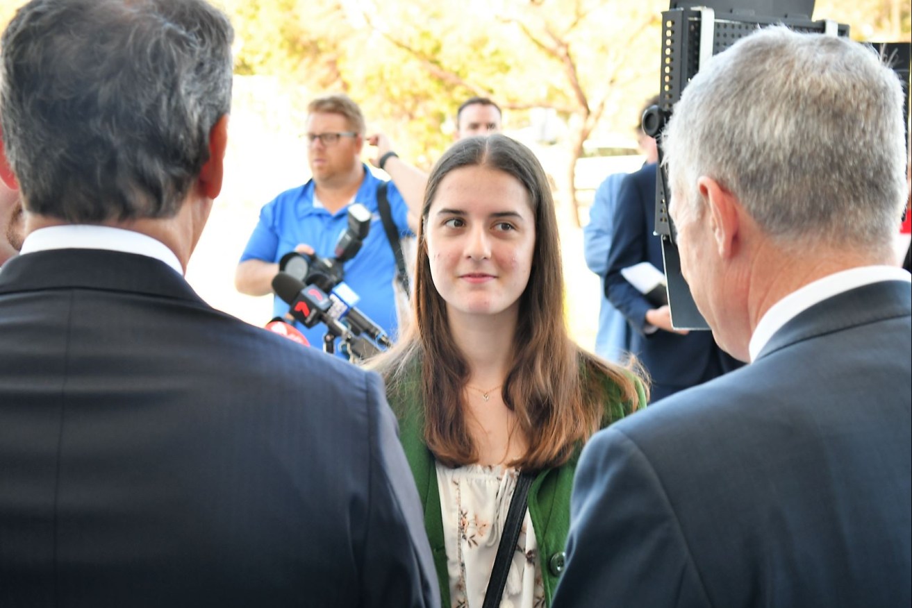 Flinders robotics engineering student Caitlin Kramer met the SA Premier Steven Marshall and other dignitaries including Federal Defence Minister Christopher Pyne during a recent visit to the NSC at Osborne, Port Adelaide.
