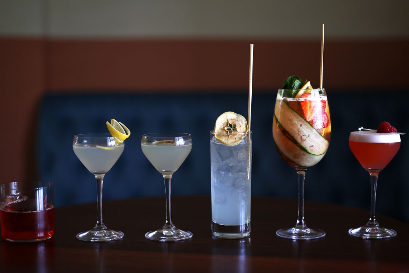 A selection of Never Never gin cocktails.