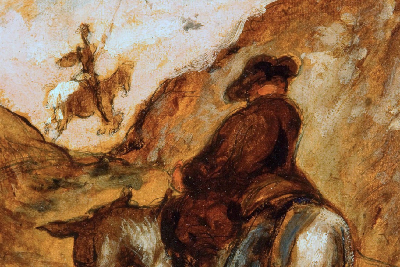 Sancho and Don Quixote (detail) by Honoré Daumier. Source: Dickinson Gallery, London and New York