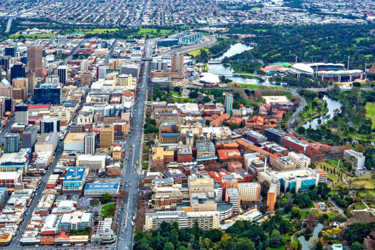 The old Royal Adelaide Hospital site (bottom right) is understood to be the preferred location for the laboratory, with "hubs" also to be established at the universities' campuses.