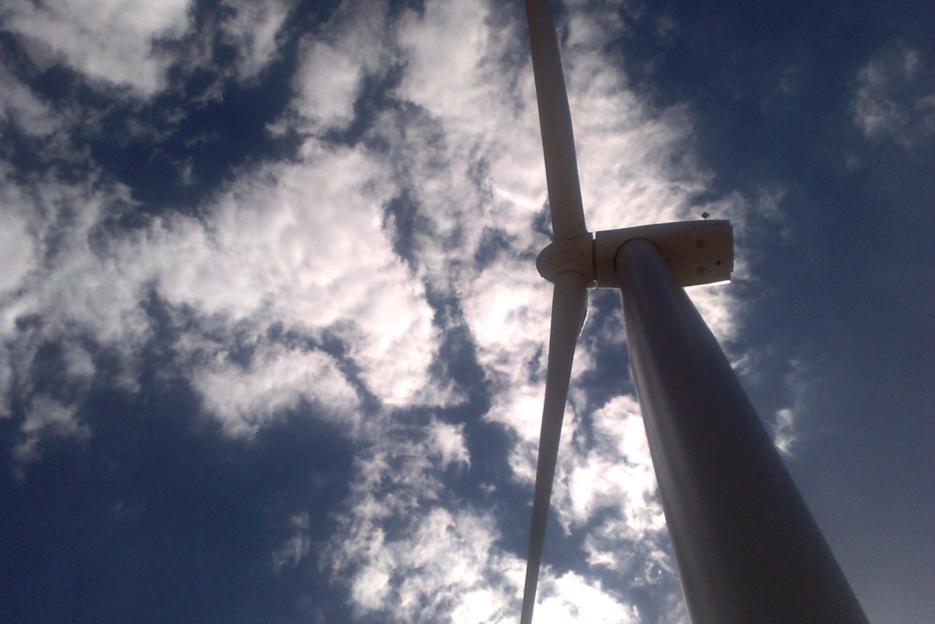 A wind turbine near Burra in South Australia's Mid North. Photo: AAP/Angela Harper