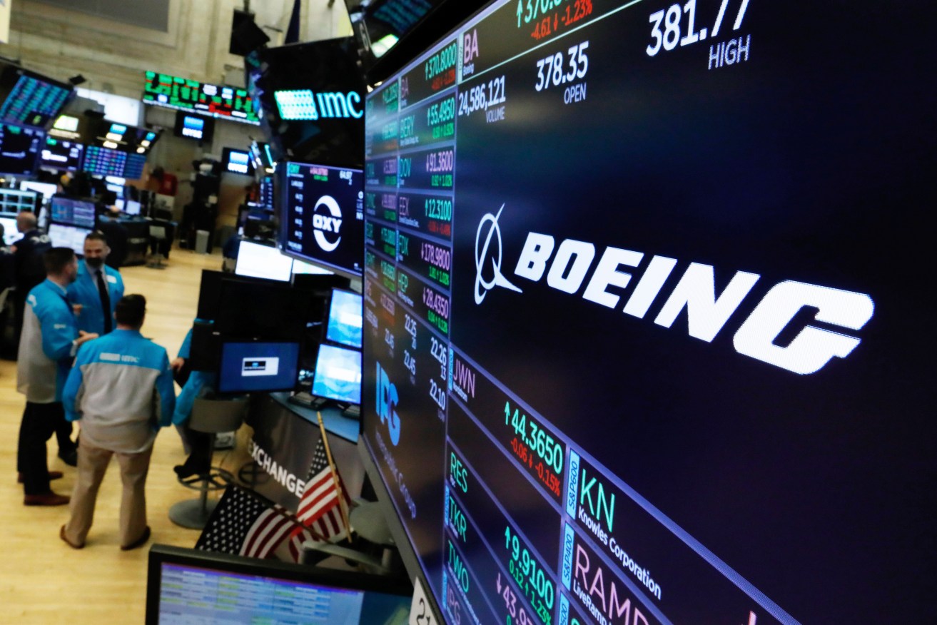 Boeing shares have been hit after Sunday's fatal aircrash involving the manufacturer's Max jet Photo: AP/Richard Drew