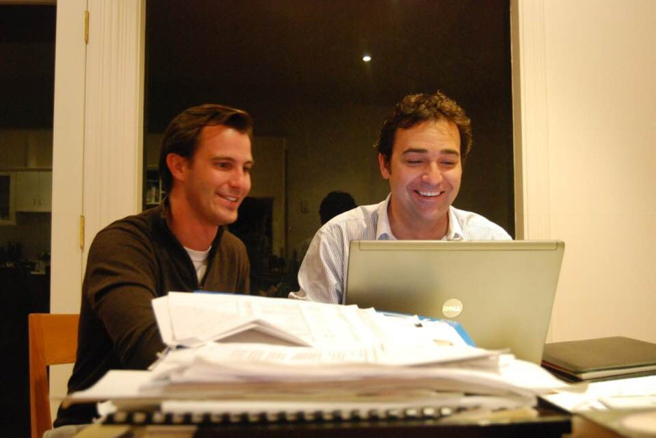 James Stevens and Steven Marshall working on the now Premier's Norwood campaign in 2008. Source: Facebook 