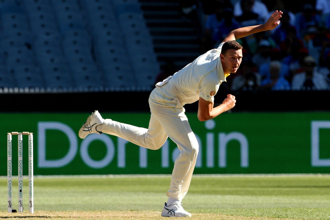 Selectors overlooked Josh Hazlewood for the World Cup, wanting him to focus on the Ashes series as he returns from back injury. Photo: AAP/Hamish Blair