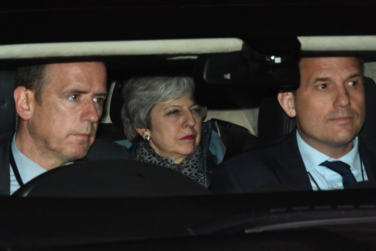 Prime Minister Theresa May leaves the House of Commons after MPs failed to back alternatives to her EU withdrawal deal. Photo: Victoria Jones/PA Wire