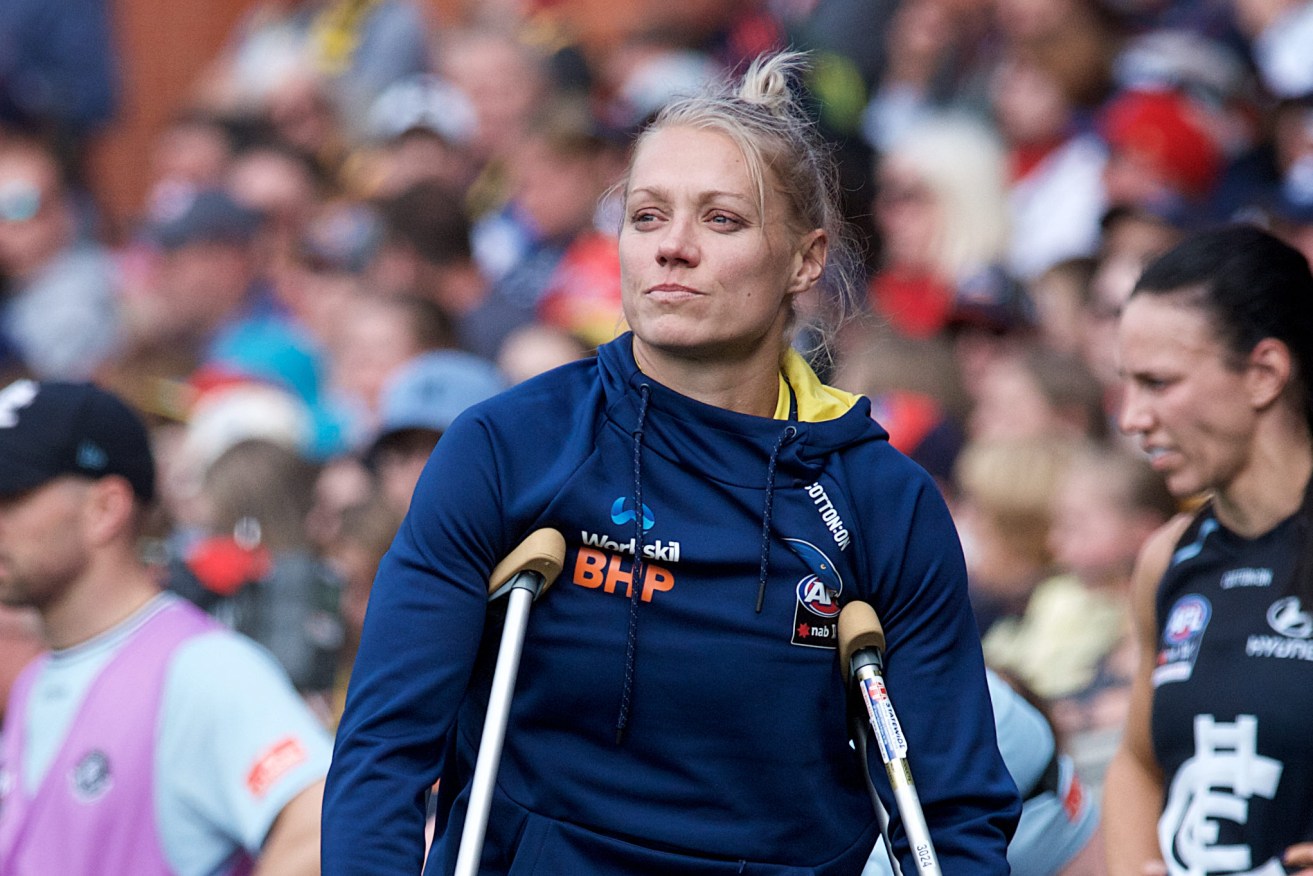 A stoic Erin Phillips after the Grand Final. Photo: Michael Errey / InDaily