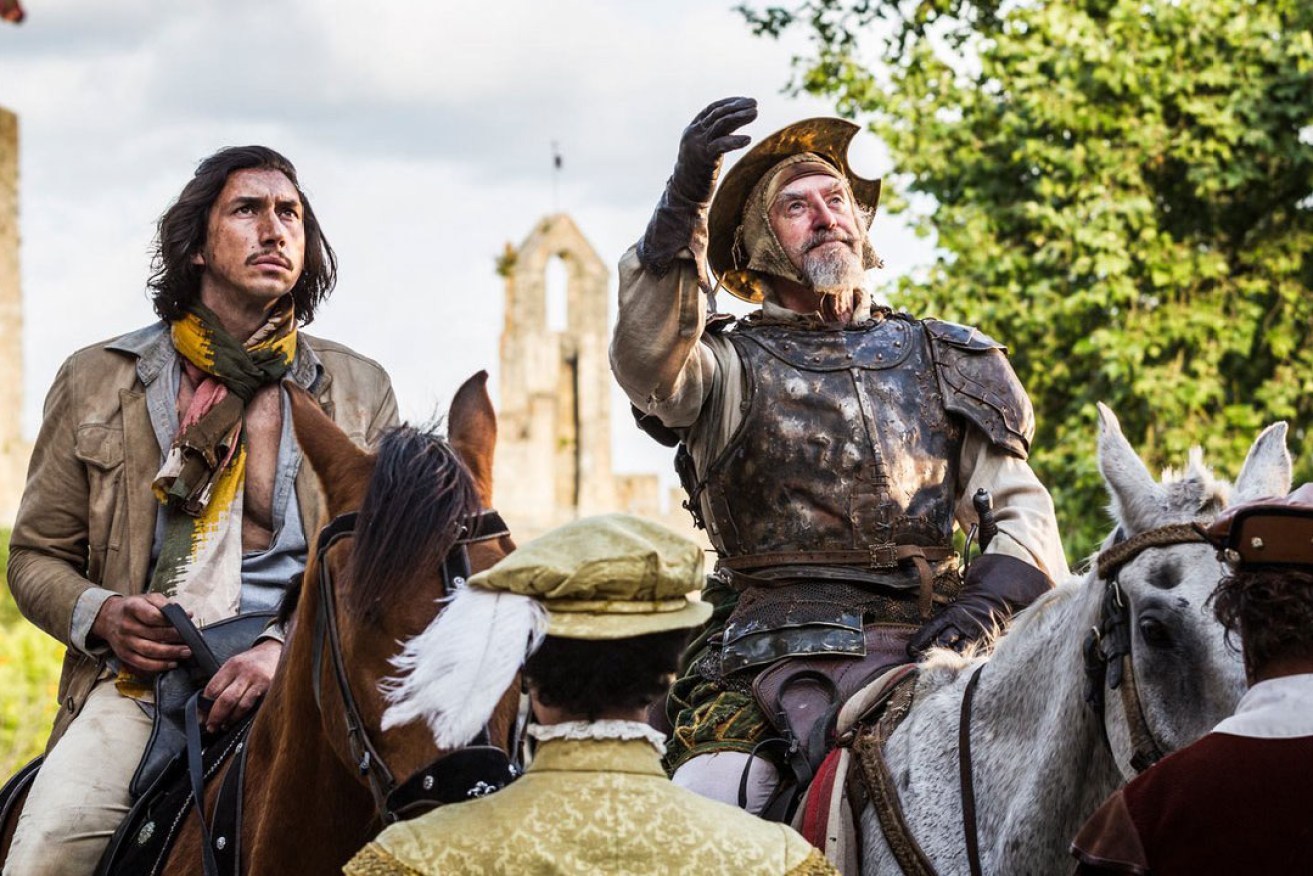 Adam Driver and Jonathan Pryce in the riotously over-the-top The Man Who Killed Don Quixote.