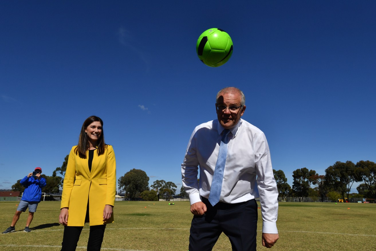 Scott Morrison returns to Boothby to help shore up  first-term MP Nicolle Flint. Photo: AAP/Mick Tsikas