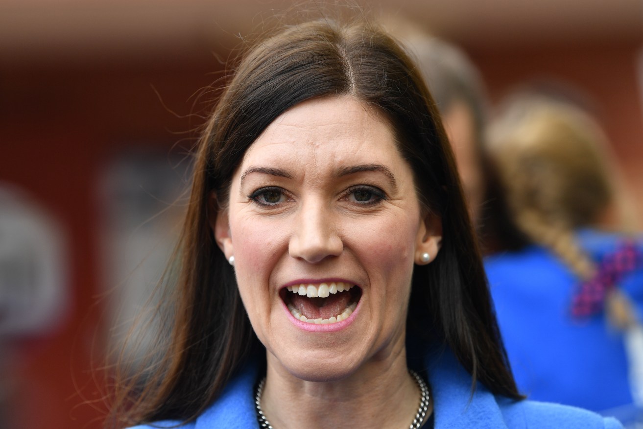 Nicolle Flint's win in Boothby has given the Coalition one more seat towards being able to form majority government. Photo: AAP/David Mariuz