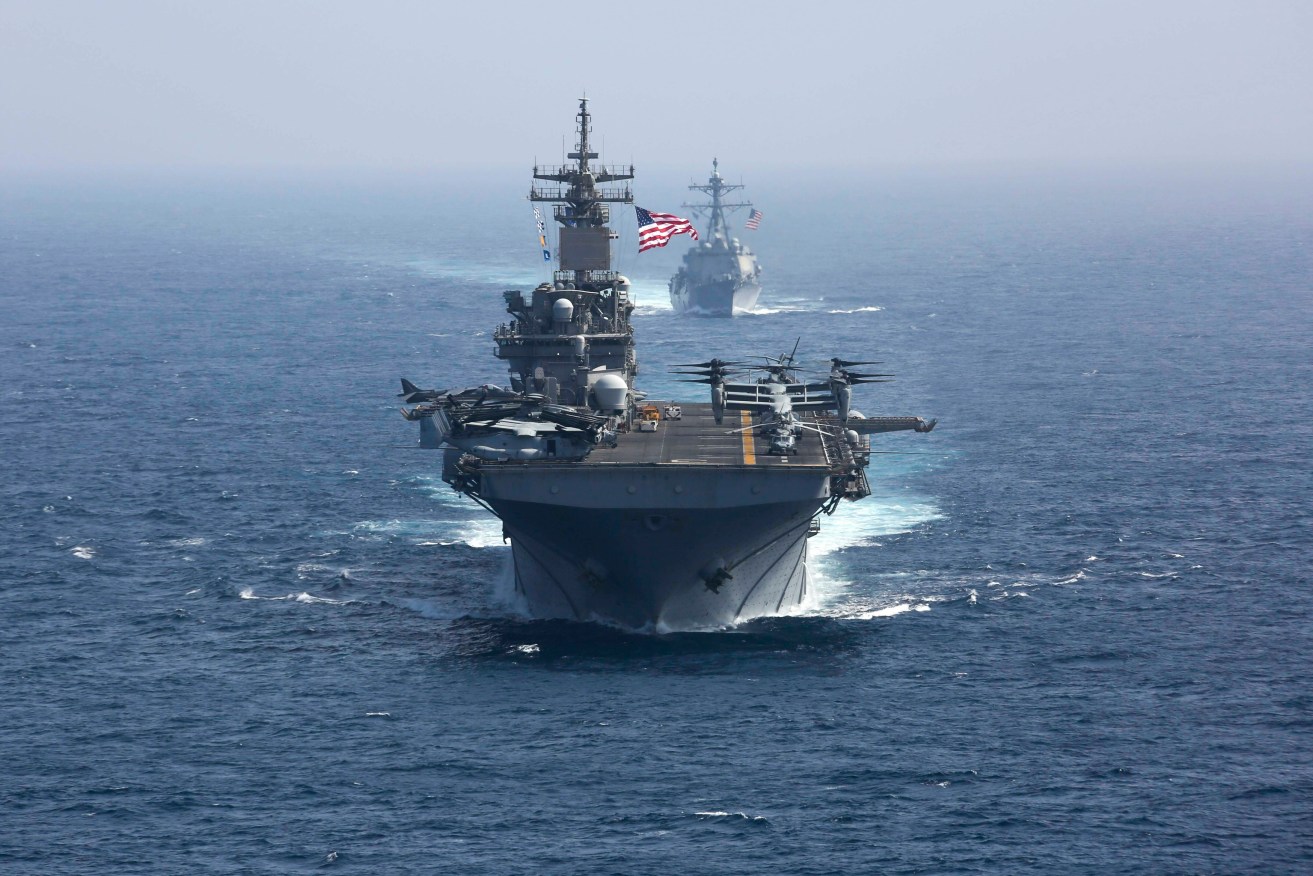 Part of a US aircraft carrier strike group in the Arabian Sea. Photo: US Navy