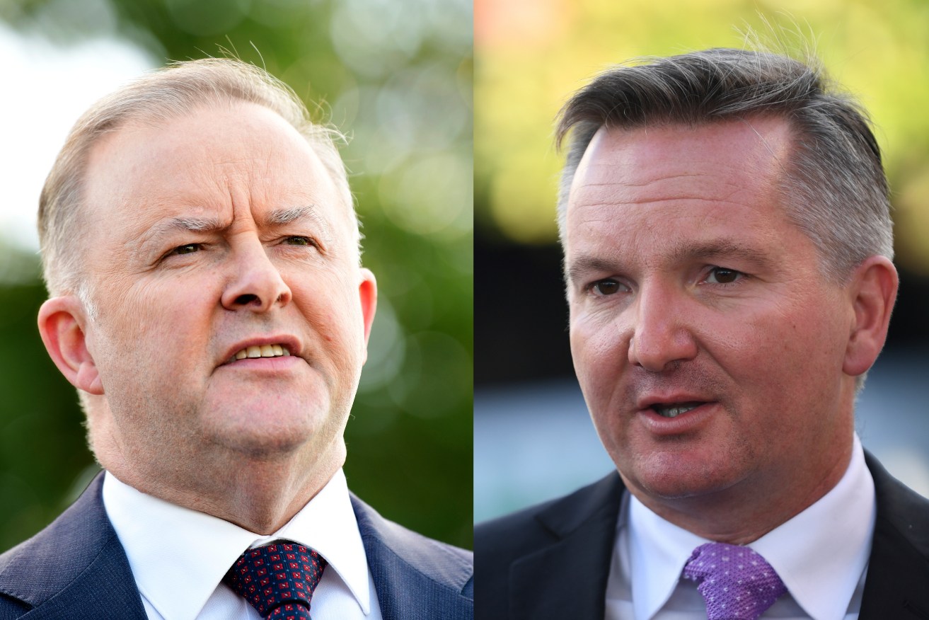 ALP left faction's Anthony Albanese will fight the right's Chris Bowen for Labor leadership. Photos: AAP/Bianca de Marchi/Lukas Coch