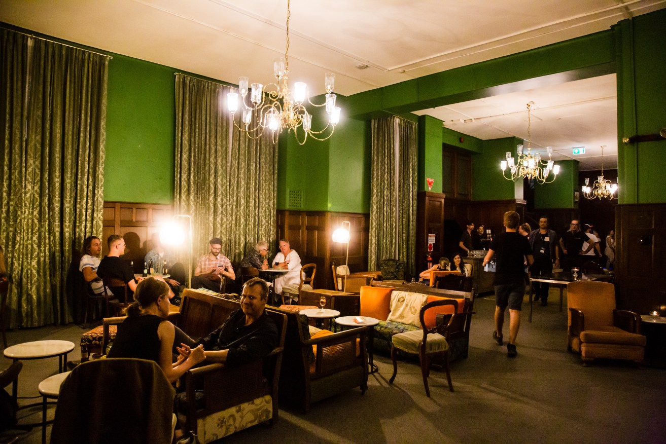 Gluttony's Green Room lounge bar at Masonic Lodge during Adelaide Fringe. Photo: Helen Page