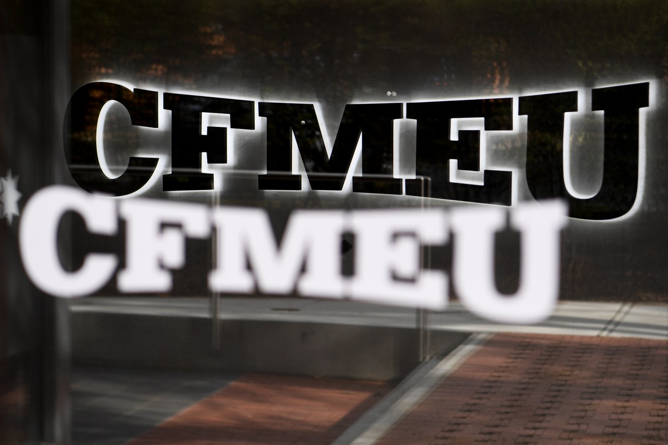 The Morrison Government says deregistering the CFMEU is an appropriate way to address unlawful behaviour. Photo: AAP/Lukas Coch