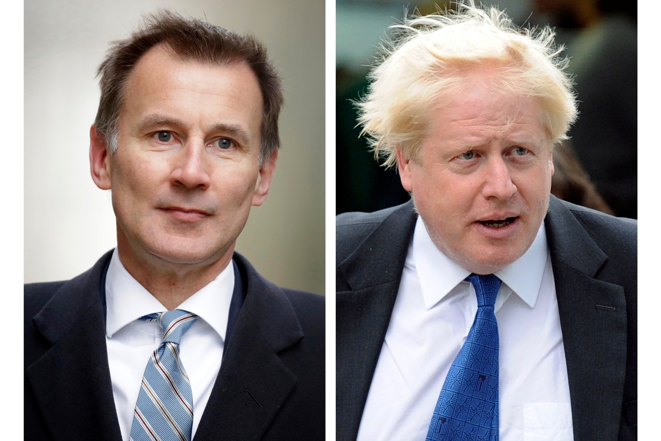 Jeremy Hunt and Boris Johnson are the final two contenders to replace Theresa May as Conservative Party leader and UK PM. Photo: supplied